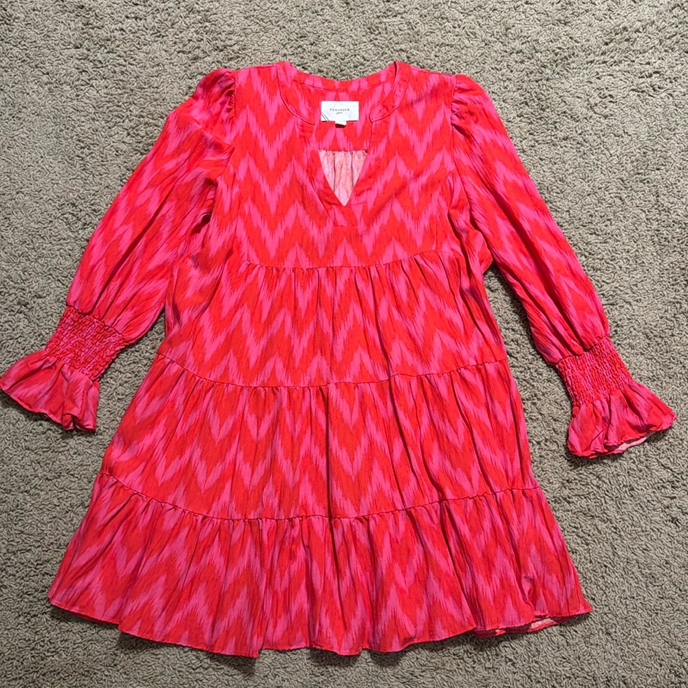 EUC Pomander Place (Tuckernuck) Kenzo dress, pink/red, size L